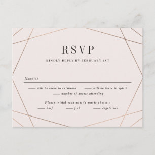 Geo Frame Wedding RSVP Reply Response Card
