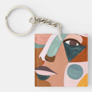 Geo Half Face Keychain
