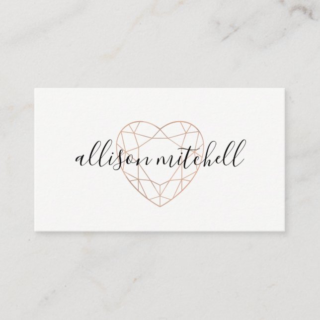 Geo Heart and Typography Business Card (Front)