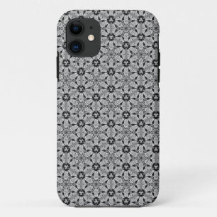 Geo Hexagon Black + Silver Motif iPhone 5 Coque