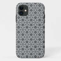 Geo Hexagon Black + Silver Pattern iPhone 5 Case