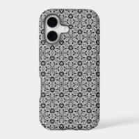 Geo Hexagon Black + Silver Pattern iPhone 5 Case