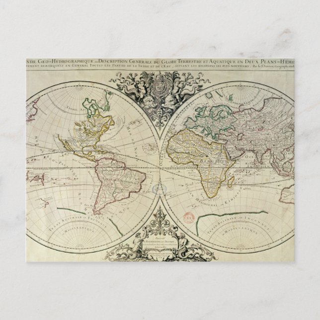 Geo-Hydrographic Mappamonde Postcard (Front)