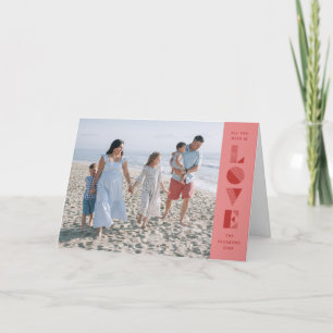 Geo Love Valentine's Day Photo Card - Pink