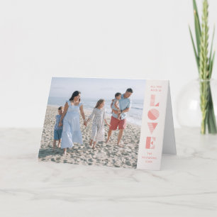 Geo Love Valentine's Day Photo Card - Salmon