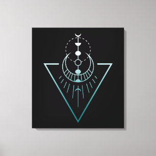geo moon phases canvas print