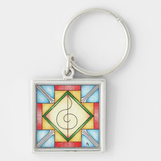 Geo Music Keychain (Front)