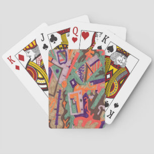 Geo-Organic Pool, Abstract Art Playing Cards