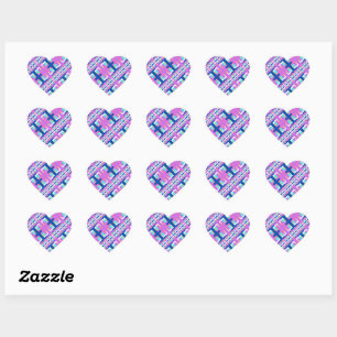 Geo Purple Pink Blue Heart Sticker