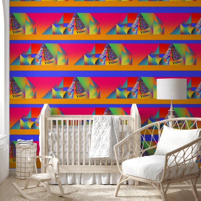 Geo Pyramid Collage Wallpaper (Kids)