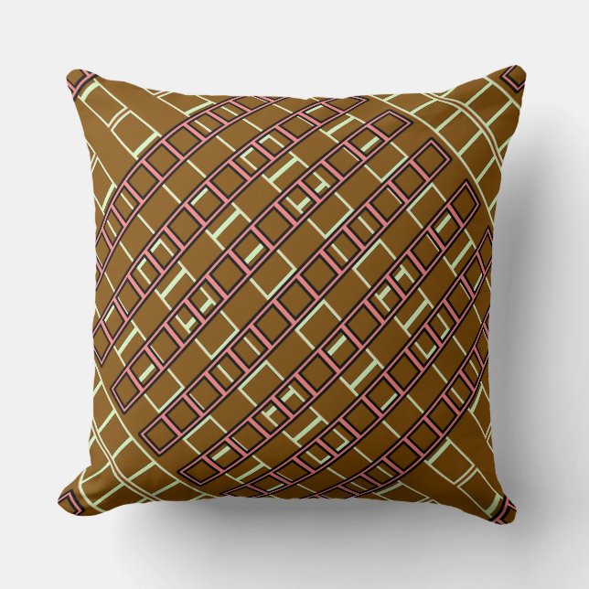 Geo Repeat Brown  Throw Pillow (Front)