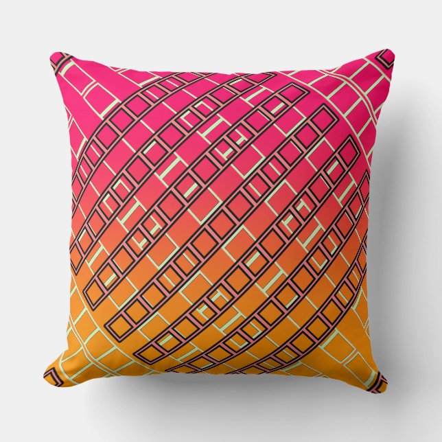 Geo Repeat Colours  Throw Pillow (Front)