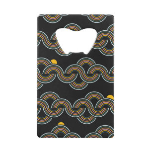 Geo Stripe: Trendy Vintage Design Credit Card Bottle Opener