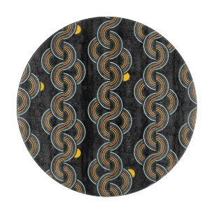 Geo Stripe: Trendy Vintage Design Cutting Board