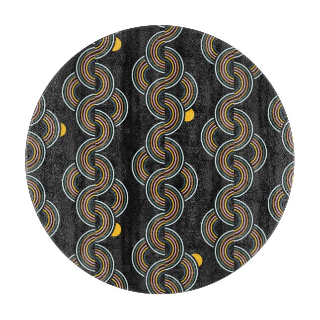 Geo Stripe: Trendy Vintage Design Cutting Board (Front)