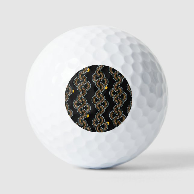 Geo Stripe: Trendy Vintage Design Golf Balls (Front)