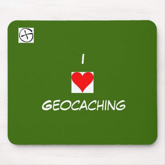 geo symbol, heart, I, Geocaching Mouse Pad (Front)