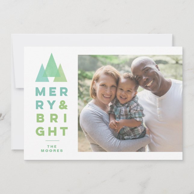 Geo Trees Moderne Mini Carte de Noël (Devant)