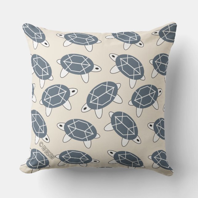 Geo turtles throw pillow (Front)
