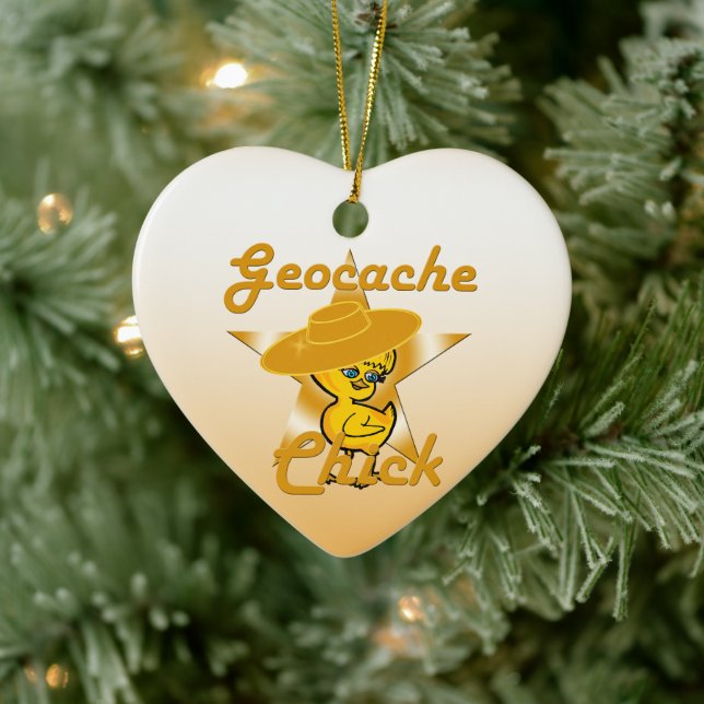 Geocache Chick #10 Ceramic Ornament (Tree)