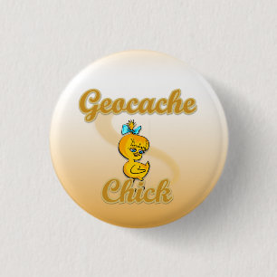 Geocache Chick 1 Inch Round Button