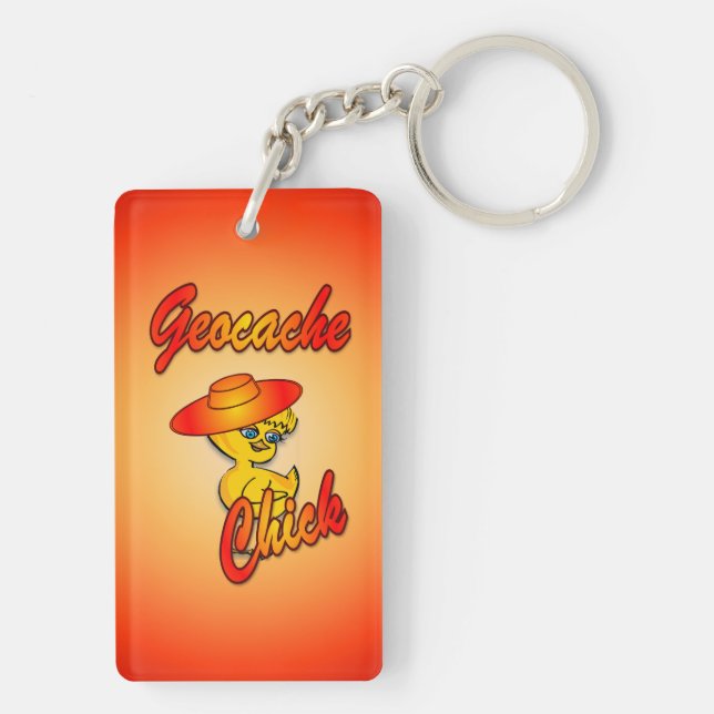 Geocache Chick #5 Keychain (Back)