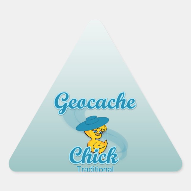 Geocache Chick Traditional #3 Triangle Sticker (Front)