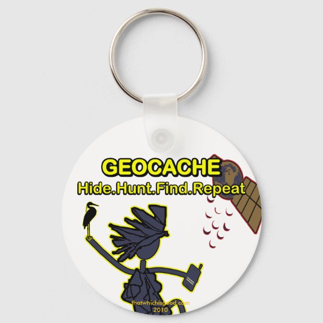 Geocache Hide Hunt Find III Keychain (Front)