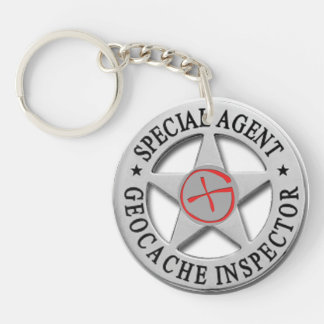 Geocache Inspector *Special Agent* w/logo Keychain