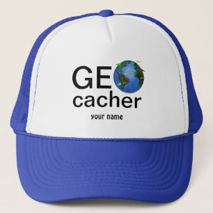 Geocacher Earth with Flags Geocaching Custom Trucker Hat
