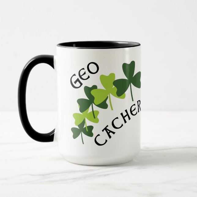 Geocacher Shamrocks Mug (Left)