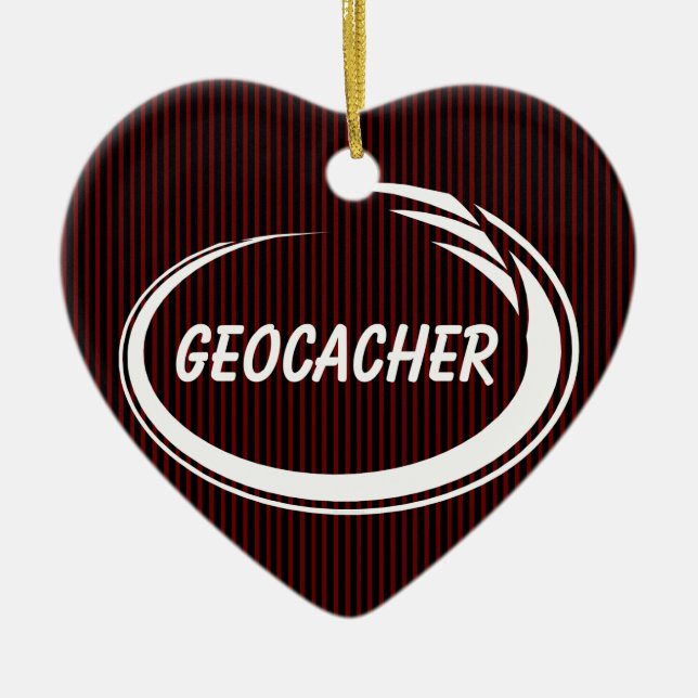 Geocacher White Splash Ceramic Ornament (Front)