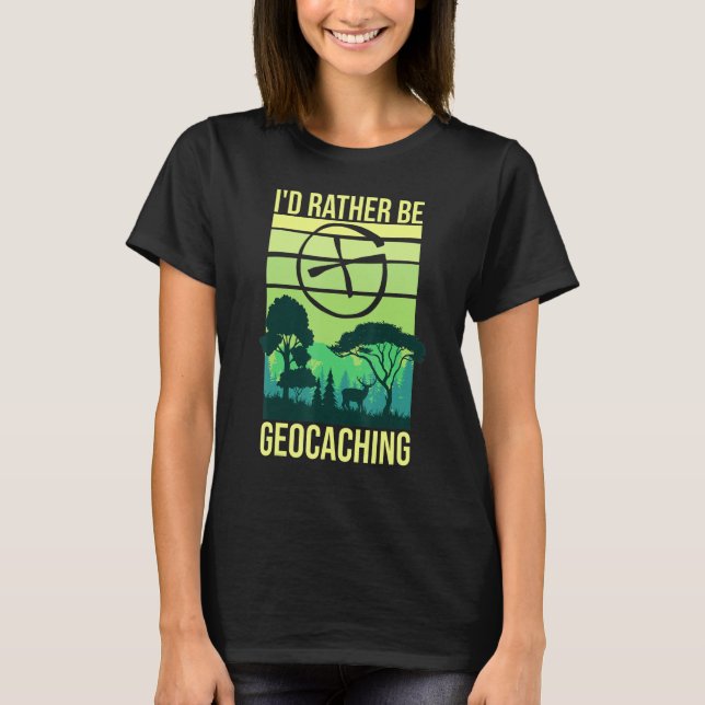 Geocaching Container Treasure Chest GPS Map Geocac T-Shirt (Front)