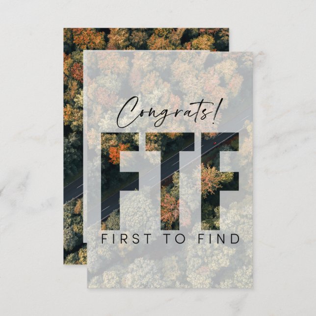 Geocaching First To Find Cache Congrats Custom Card (Front/Back)