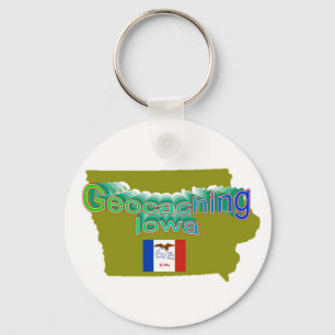 Geocaching Iowa Keychain