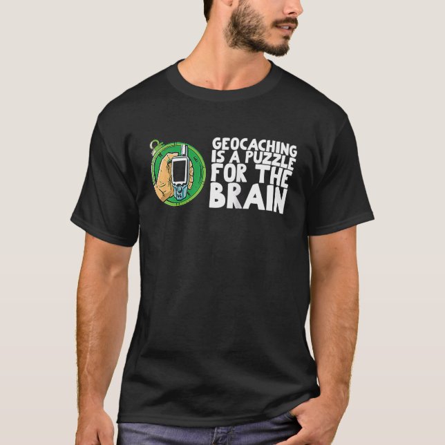 Geocaching is a puzzle for the brain Raglan T-Shirt (Front)