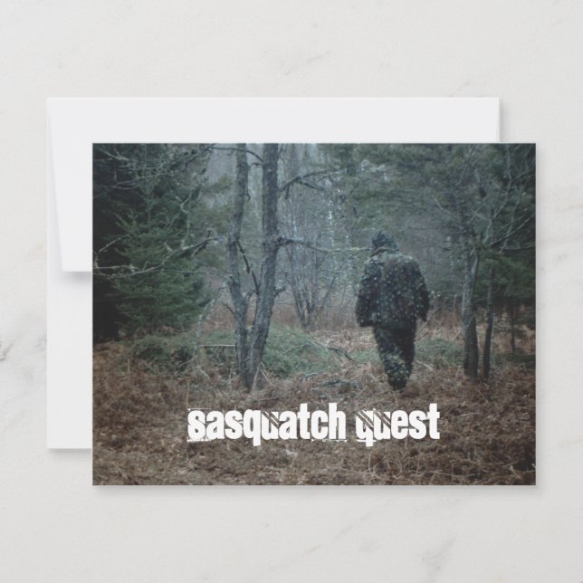 Geocaching Sasquatch Quest Fun Party Invitations (Front)