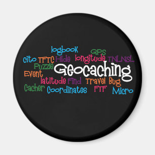 Geocaching Word Collage Magnet