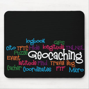 Geocaching Word Collage Mouse Pad