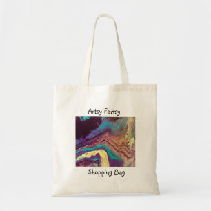 Geode Acrylic Pour Shopping Bag with saying