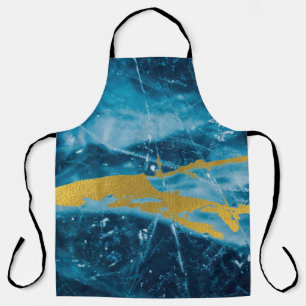 Geode Agate Gemstone Blue and Gold Apron