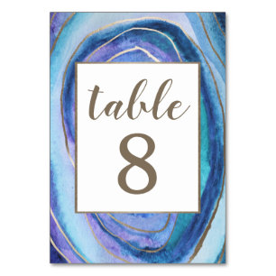 Geode Agate Gemstone Wedding Table Number Cards