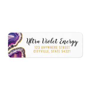 Geode Agate Slice Gem Ultra Violet Return Address