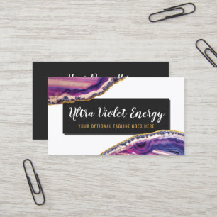 Geode Agate Slice Gemstone Ultra Violet Purple Business Card