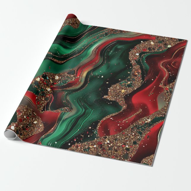Geode Christmas Wrapping Paper (Unrolled)