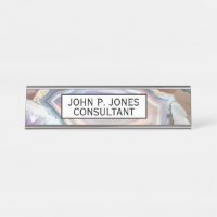 Geode Crystal | Crystal Photo Desk Name Plate