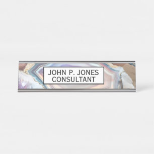 Geode Crystal   Crystal Photo Desk Name Plate