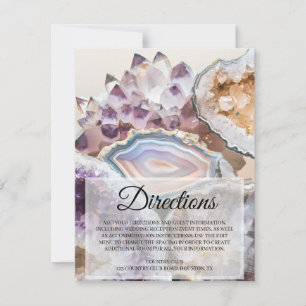 Geode Crystal Wedding Directions Insert Card