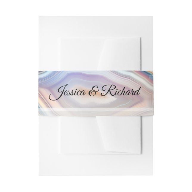 Geode Crystal Wedding Invitation Bell Bands  Invitation Belly Band (Front Example)