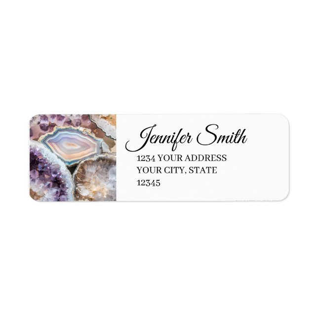 Geode Crystal Wedding Return address Labels (Devant)